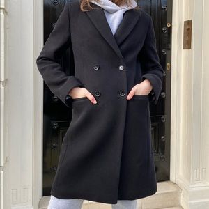 Babaton Black Double-Breasted Coat